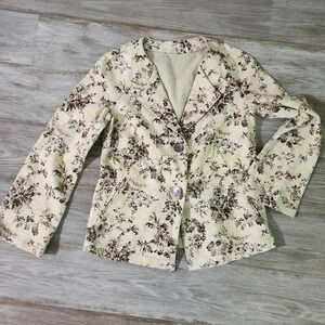 J. Jill Cotton Tweed Floral Blazer